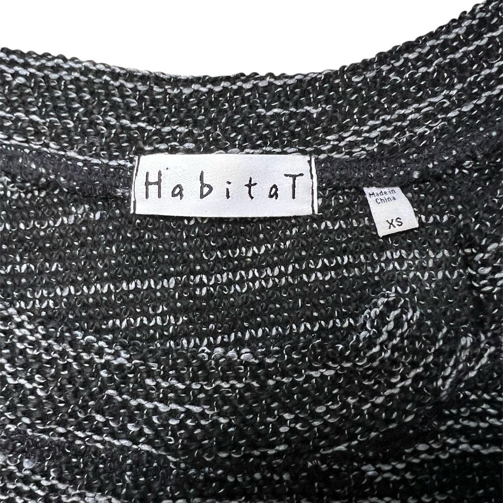 Habitat crew neck knit sweater black white gray knit XS - Picture 6 of 11